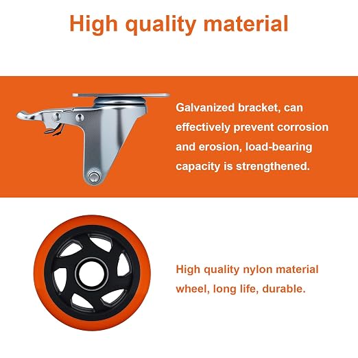 6 Pcs 4 Inch Heavy Duty Casters, - Image 5