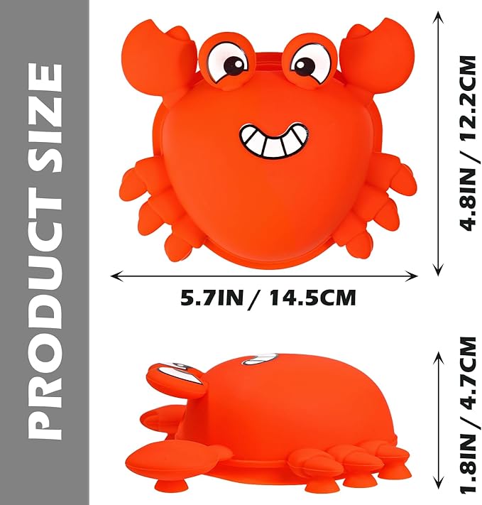 Koluti Bathtub Overflow Drain Cover, Silicone Fun Grab Bath Tub Drain Stopper with 8 Suction Cups, Bathroom Essentials Spa Accessories Gift, Orange