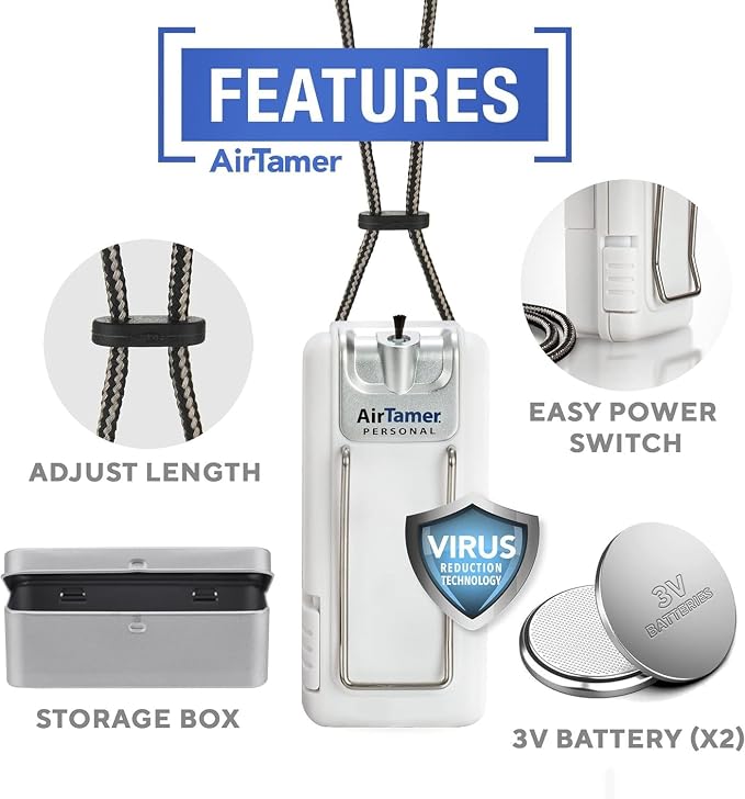 AirTamer A302 | Small Personal and Portable Air Purifier | Lithium Battery - Image 2