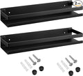 Lallisa 2 Pieces Stainless Steel Shelf Bathroom Shower Floating Shelves Wall Mounted Shower Caddy Basket Shelf Storage Organizer Shelves for Bathroom, Kitchen, Living Room (Black,11.81 Inch/ 30 cm)