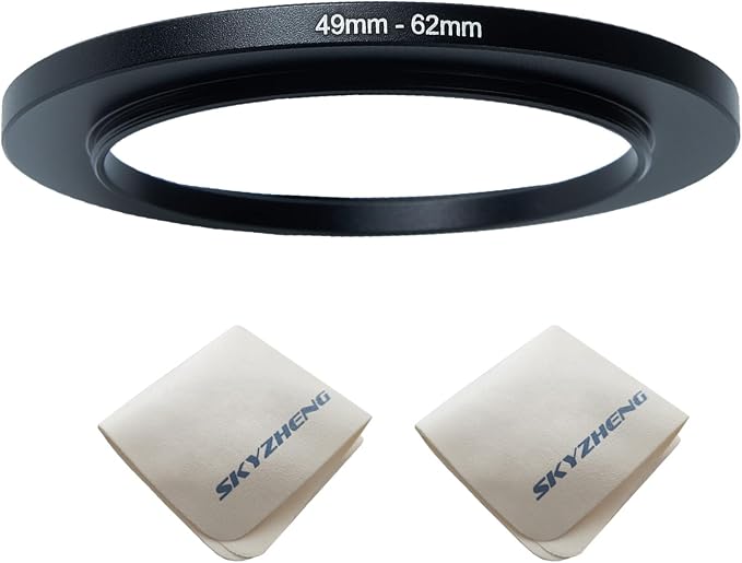 49mm Lens to 62mm Camera Lens Adapter 49mm to 62mm Step Up Ring Adapter Ring by SKYZHENG