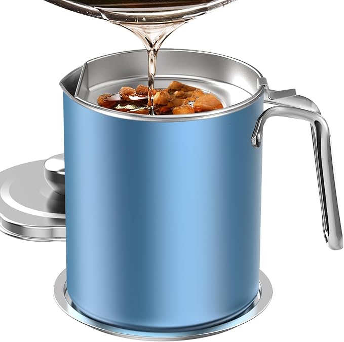 Chihee Stainless Steel Bacon Grease Saver - 2L / 67.6 fl oz Oil Container by Chihee