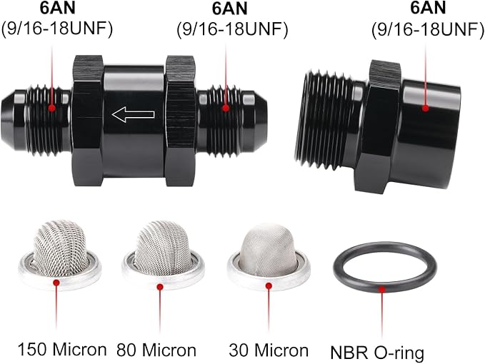 6AN Inline Fuel & Oil Feed Filter Set - Image 2