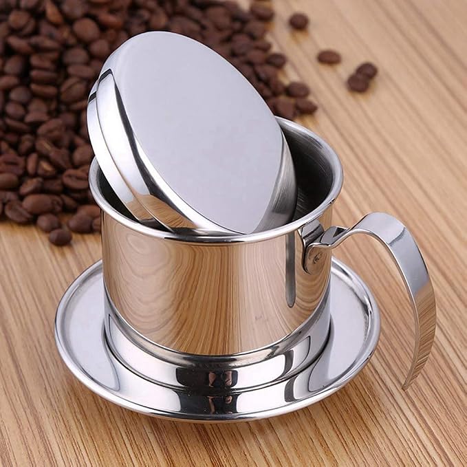 TOPINCN Vietnamese Coffee Drip Filter, Stainless Steel Pour Over Coffee Maker - Image 2