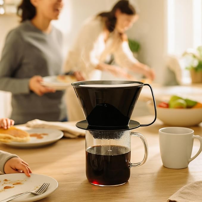 Fino Pour-Over Coffee Brewing Filter Cone, Number 4-Size, Brews 8 to 12-Cups - Image 4