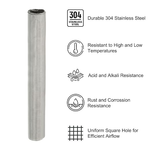 PATIKIL 40" L x 16" W Woven Wire Mesh, 250 Mesh 304 Stainless Steel Air Vent - Image 3