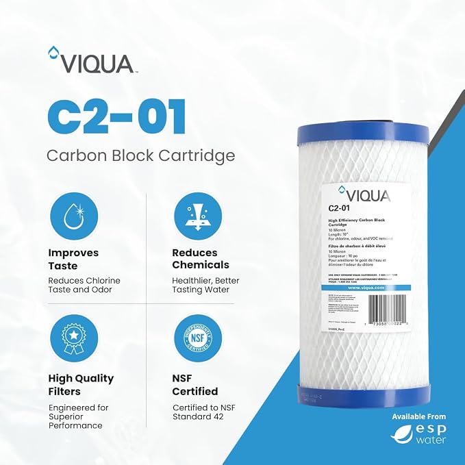 Viqua C2-01 Carbon Block Water Filter Cartridge – 10" x 4.5", 10 Micron - Image 3