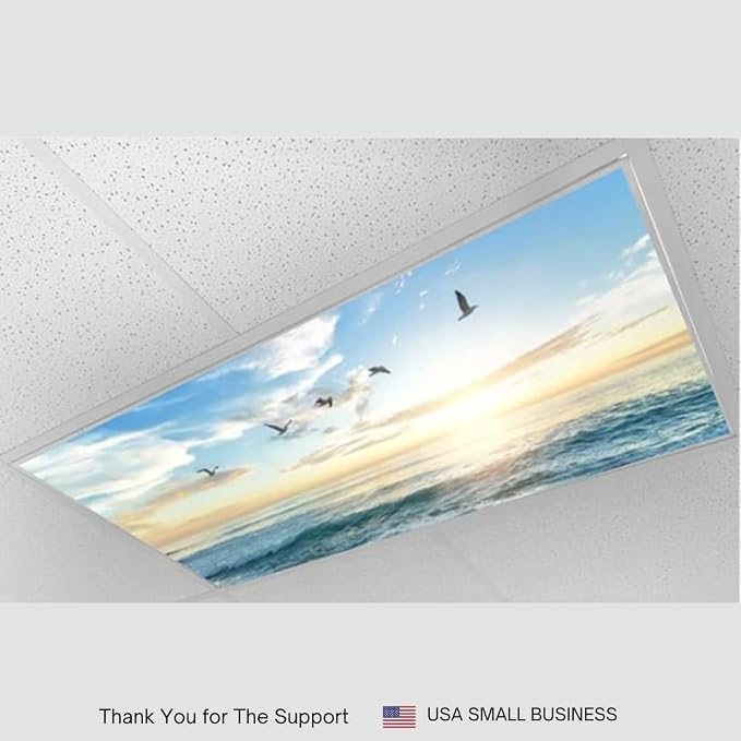 ShadeMagic Decorative Fluorescent Light Covers, Beach Sunset Design, Flame - Image 4