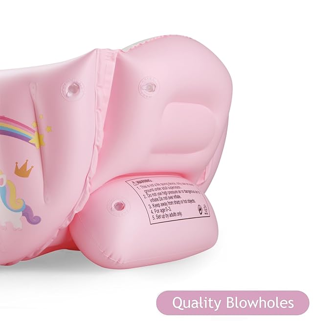 PandaEar Baby Inflatable Bathtub, Portable Travel Baby Infant Bath Tub Toddler Bathtub with Air Pump, Foldable Non-Slip Shower Basin Mini Air Swimming Pool for Newborn (Pink Unicorn)