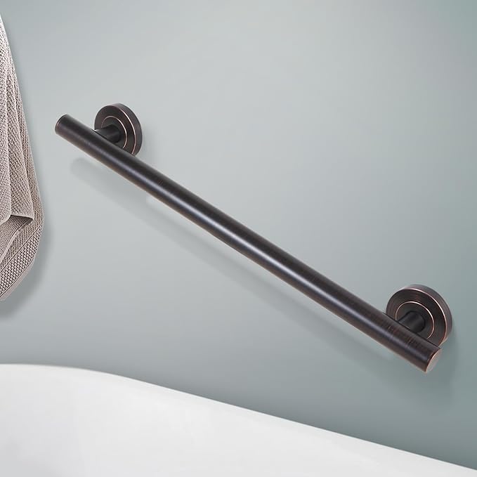 Lava Odoro Shower Grab Bar, Modern Set Stainless Steel Handicap Grab Bar for Bathtubs and Showers, Shower Safety Bar for Seniors Disabled, ADA-Compliant (Oil Rubbed Bronze, 3 Pack 18", 24'', 36")