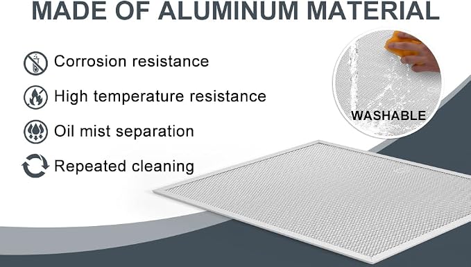 BPS1FA30 Range Hood Grease Filter 11-3/4" x 14-1/4" Multi-layer Aluminum Mesh - Image 3