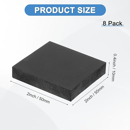 M METERXITY 8-Pack Rubber Anti Vibration Pads 2" Non-Slip Square Vibration - Image 3