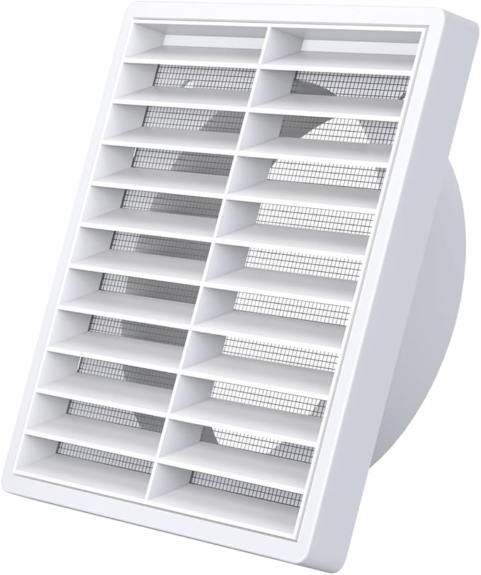 Air Vent ABS Louver Grille Cover 6 Inch, External Wall Vent Cover by Unknown