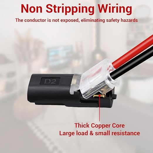 40 Pcs Low Voltage Double Wire Plug in Connector 2 Pin Quick Locking Buckle - Image 5