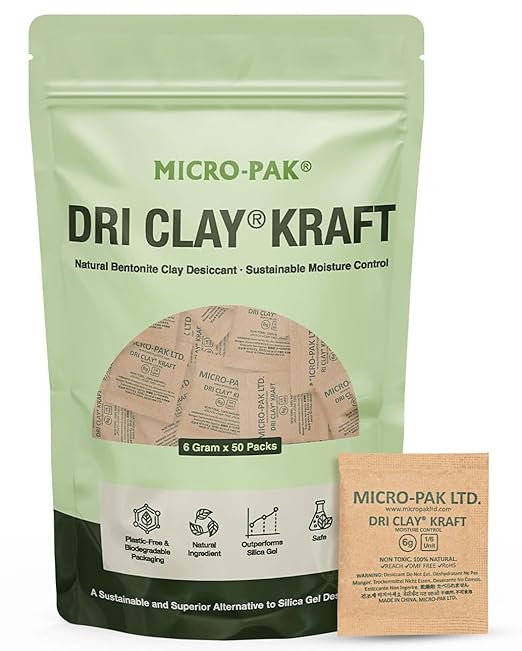 Micro-Pak Dri Clay Kraft, Highest Moisture Absorption Desiccant Packs, Silica by Micro-Pak