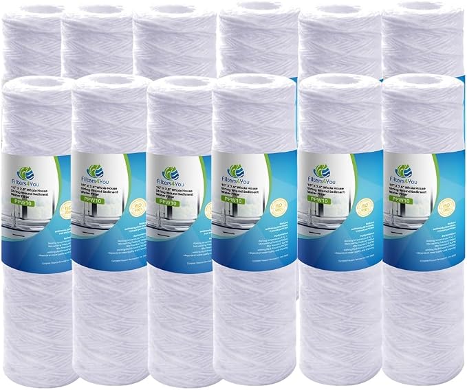 CFS – 12 Pack String Wound Sediment Water Filter Cartridges Compatible by CompleteFiltrationServices