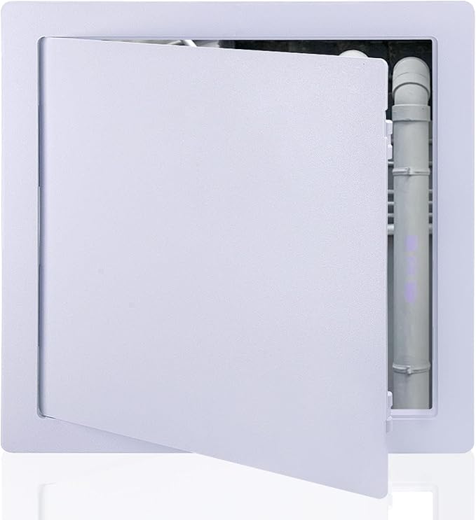 Plumbing Access Panel for Drywall 10 x 10 Inch Plastic Access Door Removable Wall Access Panel Ceiling Reinforced Hinged Durable White