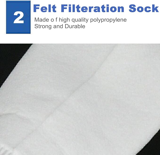2 Pack 25 Micron 4"x9" Felt Filter Bags, 4 Inch Ring by 9 Inch Long, Liquid - Image 3