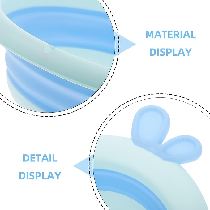 Kisangel Foldable Bath Tub and Wash Basin for Newborns, Cartoon Blue, Portable Plastic Bathtub for Bottle Washing and Hair Wash, Suitable for Travel and Home Bathing