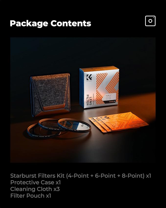 K&F CONCEPT 55mm Star Filters Kit 4 Points 6 Points 8 Points Cross Screen - Image 7