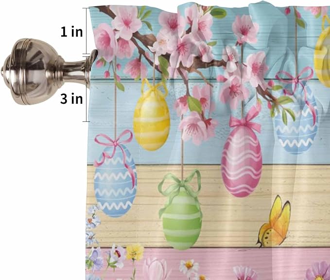 Colorful Easter Bedroom Curtains 63 Inches length, Spring Watercolor Bunny Egg - Image 6