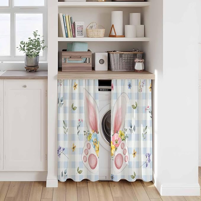 Easter Kitchen Curtains 45 Inch Long 2 Panel Set, Rod Pocket Window Treatment - Image 7