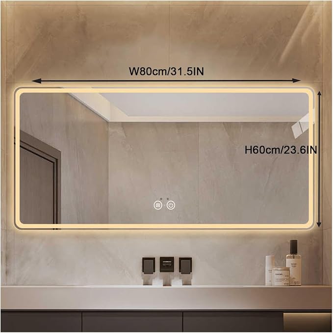 Bathroom Mirror with LED Lights，Smart Illuminated LED Bathroom - Image 2