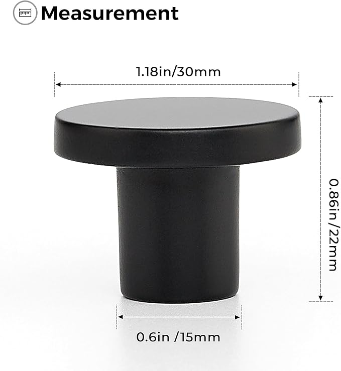 Ravinte 5 Pack Cabinet Knobs Black Kitchen Cabinet Knobs Round Dresser Drawer Pulls Closet Door Pulls 1-1/5 Inch