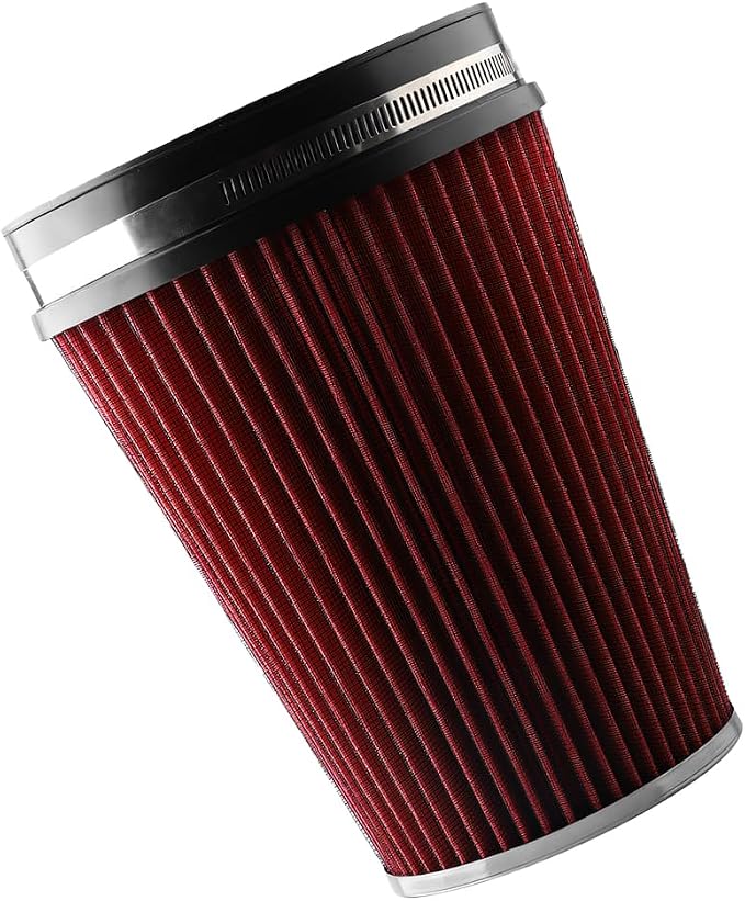 152mm 6" High Flow Cold Air Intake Filter, High-Performance Clamp-On Washable by Unknown