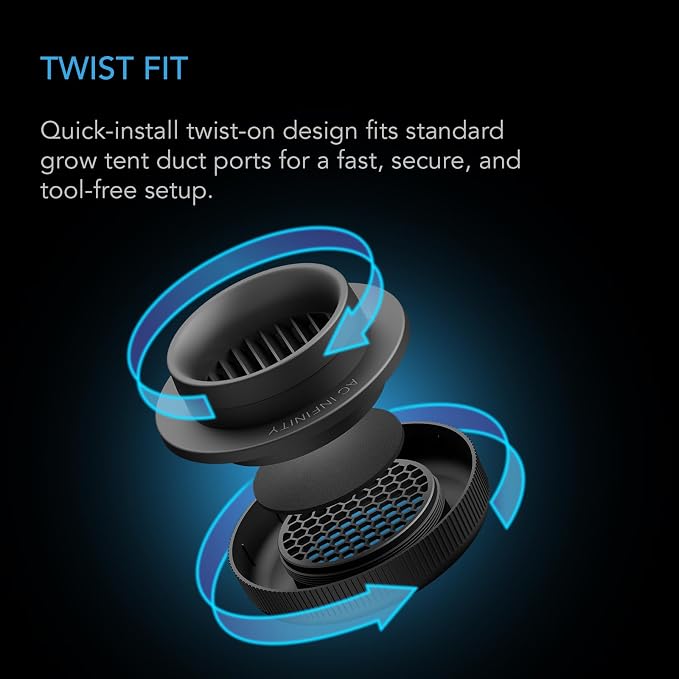 AC Infinity Grow Tent Duct Vent, 2 Pack – Light-Blocking Twist-On Air Vents - Image 6