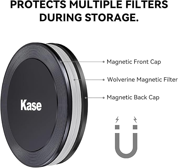 Kase 55mm Front Lens Cap, Magnetic CNC Aluminum + Optical Glass, Quick Press-On - Image 6