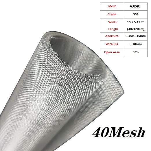 Stainless Steel Mesh Screen #40Mesh -Size:15.7"x47.2" SS304 Wire Mesh Screen - Image 4
