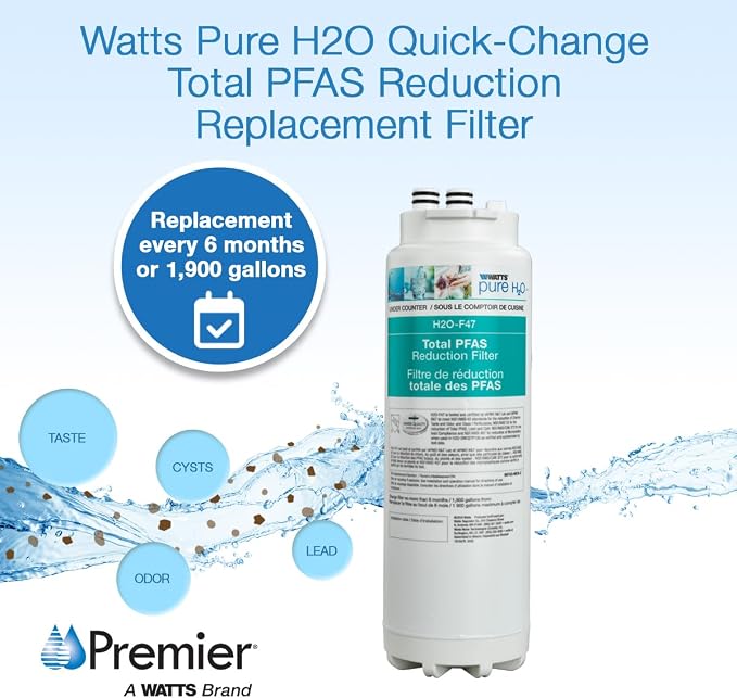 Watts Premier H2O-F47 Quick-Change Total PFAS Reduction Under Counter Water - Image 6