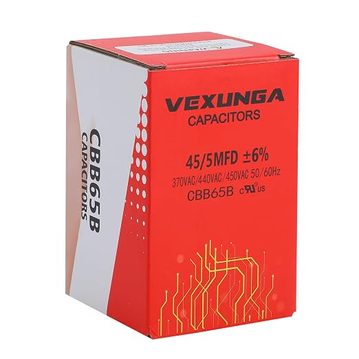 VEXUNGA 45/5uF AC Capacitor 45 5 uF MFD 370/440/450 VAC CBB65B Dual Run Start - Image 5