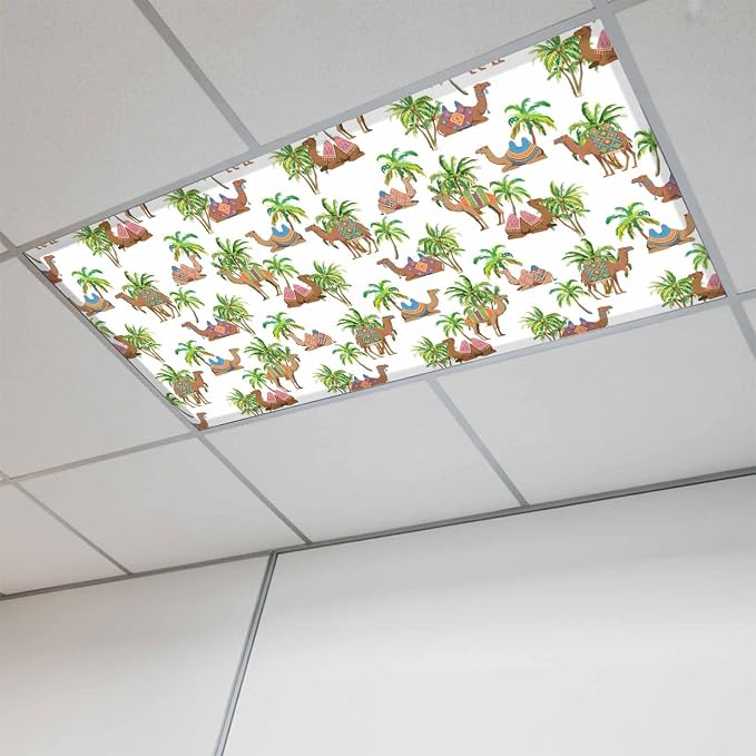 Fluorescent Light Covers for Ceiling Lights Deserts Camels Magnetic Light by Home+L6