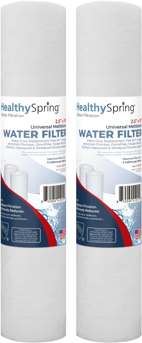 American Made, 5 Micron 10 x 2.5 Sediment Filter by HealthySpring