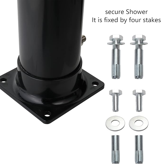 VINGLI Solar Heated Shower,2-Section with Shower Head，for Outdoor Backyard Poolside Beach Pool Spa,Black (2.3 Gallon)