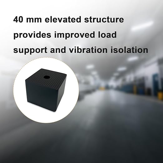 4 Pack-50x50x40 mm / 2"x2"x1.6" Thick Rubber Pad Anti Vibration Pads, Square - Image 5
