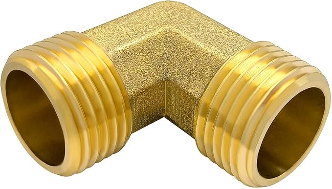 Hooshing 2PCS Brass Pipe Fitting 90 Degree Elbow 3/4 Inch NPT Male x 3/4 Inch - Image 2