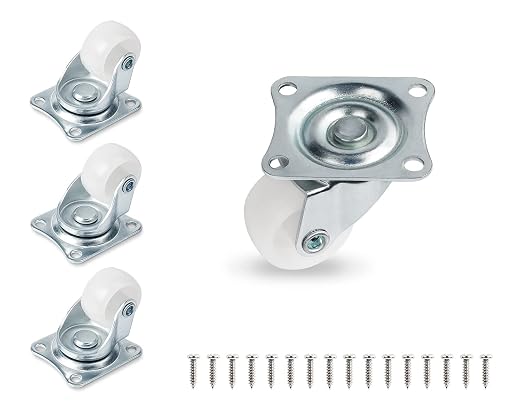 1" Low Profile Caster Wheels Set of 4, No Noise Casters by Cofufu