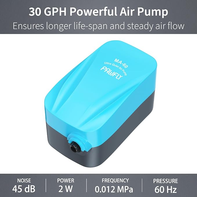 Pawfly Aquarium 15-40 GPH Compact Air Pump Quiet Oxygen Aerator Pump - Image 2