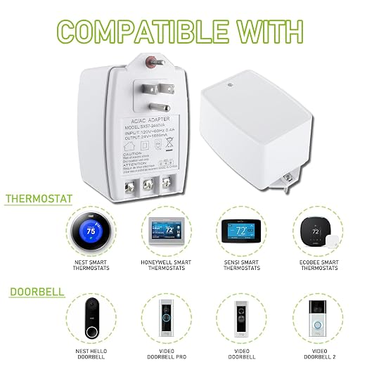 24V 40VA Plug in Thermostat and Doorbell Transformer Compatible - Image 7