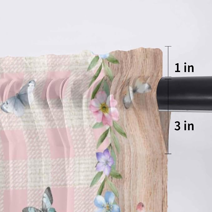 Happy Easter Sheer Valances for Windows 42"x12", Light Filtering Kitchen - Image 7
