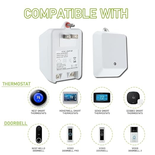 24V 830mA Plug in Thermostat and Doorbell Transformer Compatible - Image 7