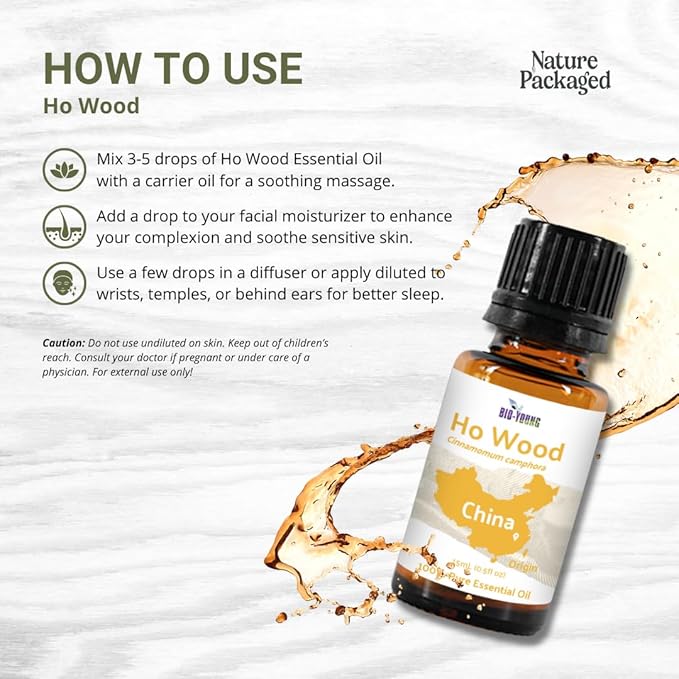 Ho Wood Essential Oil Direct from Malagassi - Ho Wood Essential Oil for Diffusers, Candle-Making, Soap-Making, Aromatherapy, for Skin and Hair (22lbs)