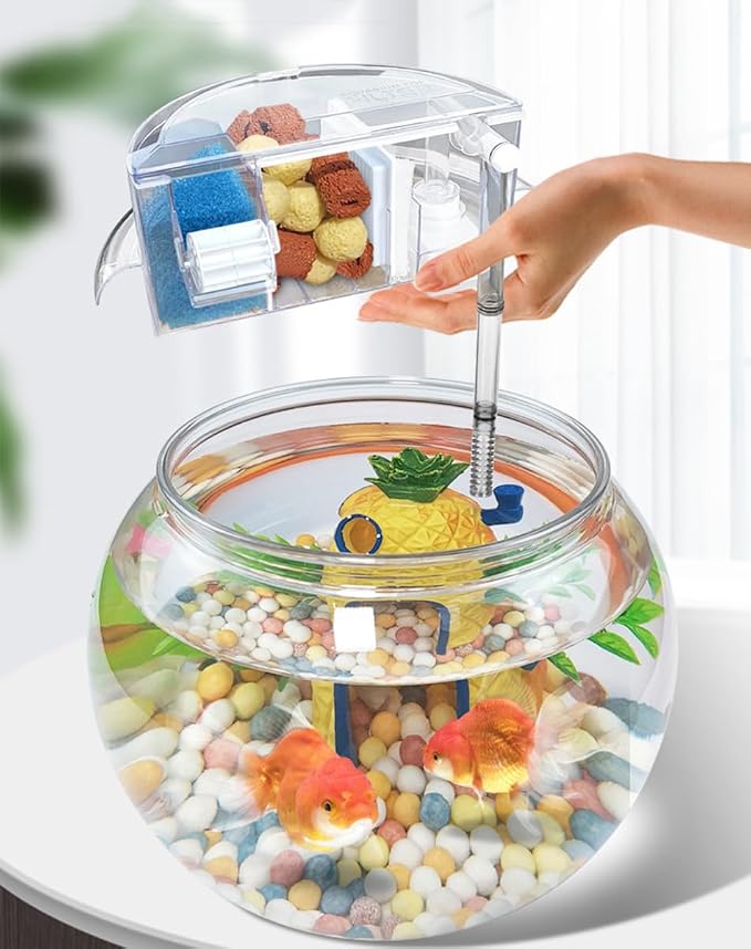 HIERYAN Circular Fish Tank Filter, Aquarium Hang on Filter, Small Fish Tank - Image 7