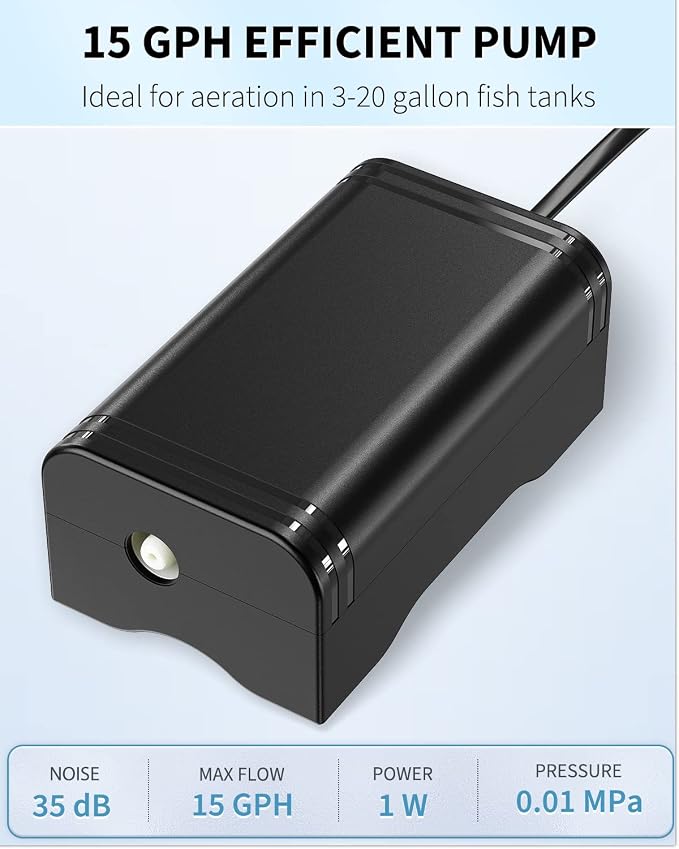 Pawfly 15 GPH Aquarium USB Air Pump Mini Quiet Oxygen Aerator Pump - Image 6