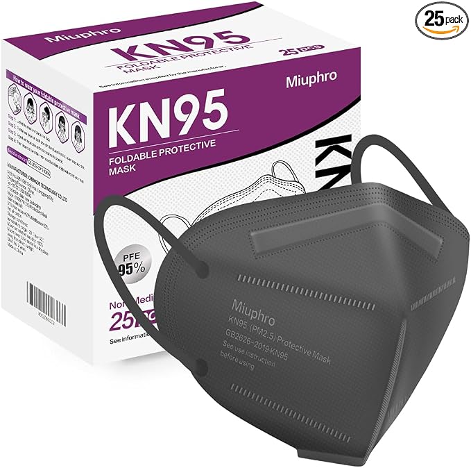 Miuphro KN95 Face Mask, 5-Layer Design Cup Dust Safety KN95 Masks 25 Pack by Miuphro