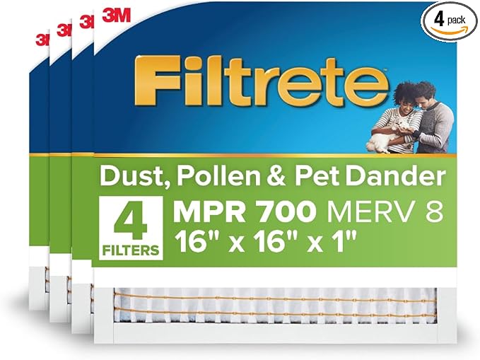 Filtrete 16x16x1 AC Furnace Air Filter, MPR 700, MERV 8, Tough on Pollen by Filtrete