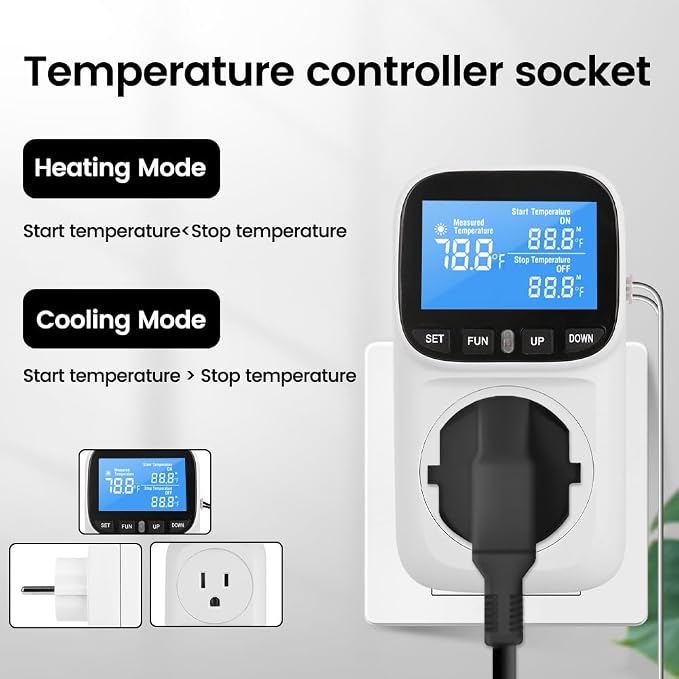 Diymore Digital Thermostat Controller, 1800W 120V/15A, -104°F to 210°F - Image 3